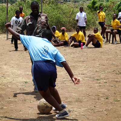 Kuwala students playing soccer