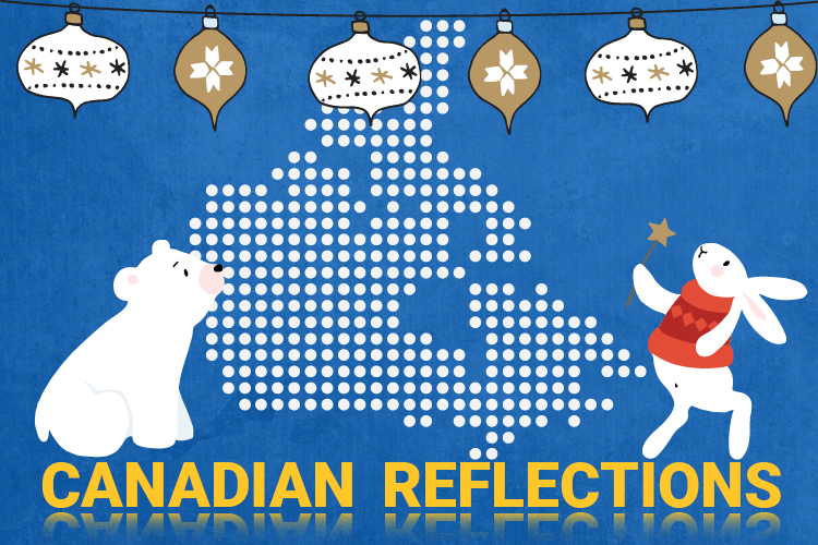 Illustration showing a visual metaphor to introduce the topic of Canadian Reflections.  