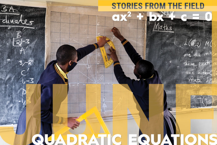 Kuwala students solving quadratic equation on chaulkboard