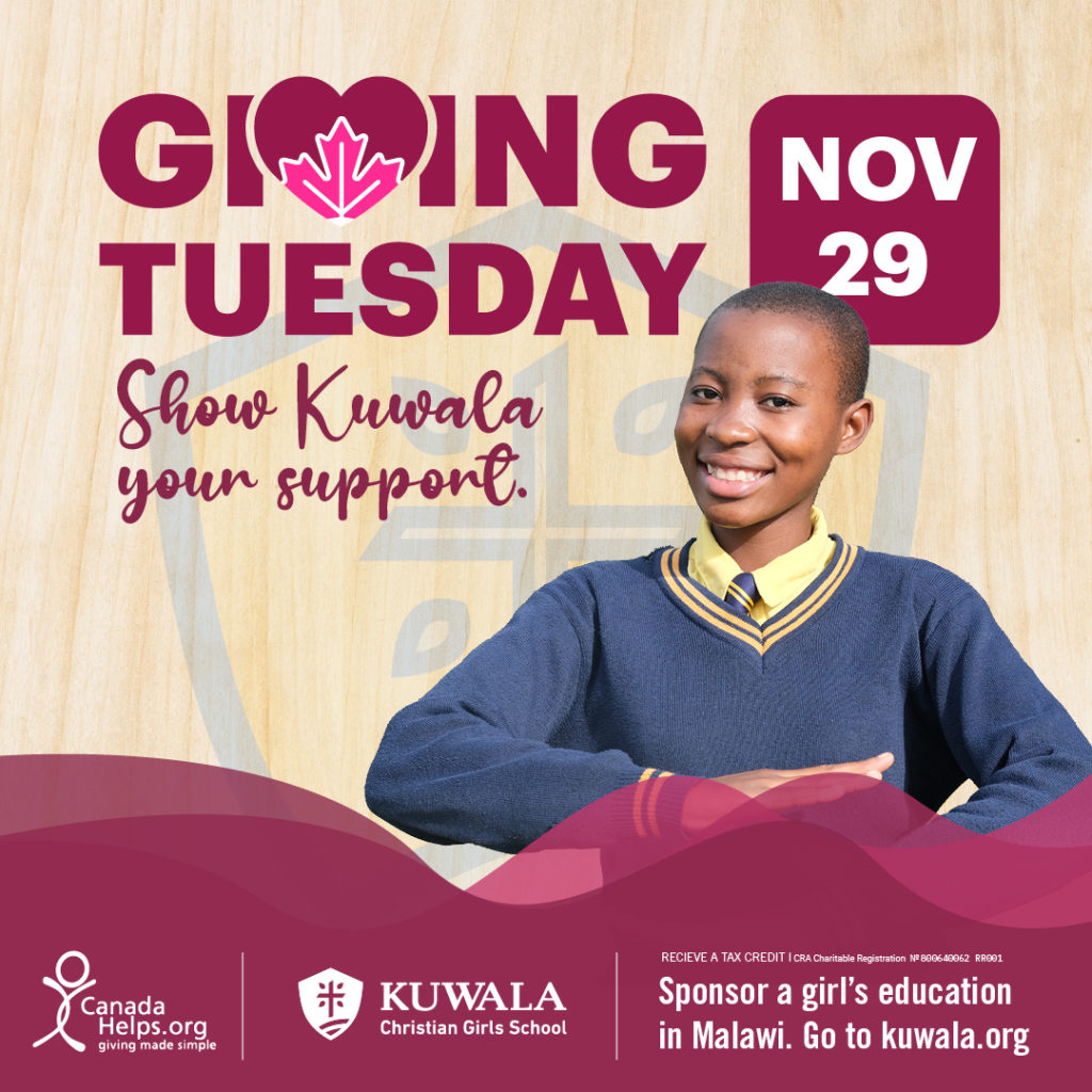 Giving Tuesday Show Kuwala your support with girl advertising the campaign.